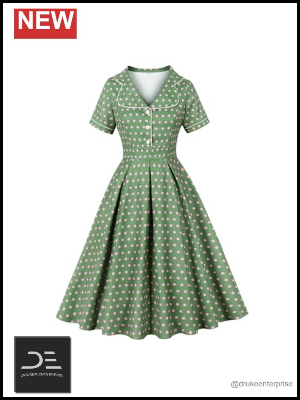 Vintage 1950s Blazer Dress Polka Dots Pleated Skirt